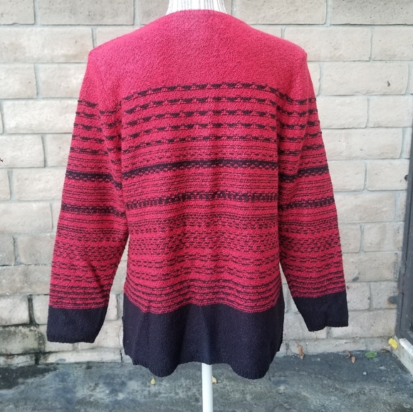 Karen Scott Petites Red and Black Sweater Size XLP - Picture 4 of 5